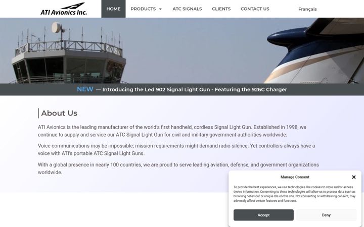 Zrzut ekranu atiavionics.com