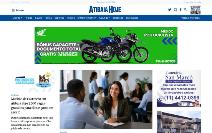 Screenshot of atibaiahoje.com.br