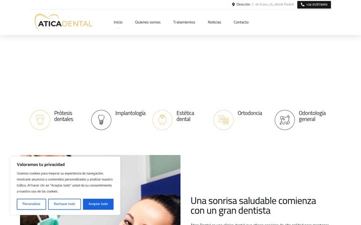 Ekraanipilt saidist aticadental.com