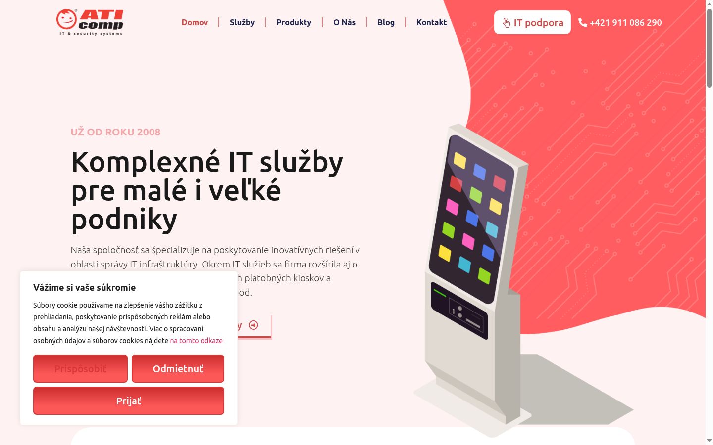 Screenshot del banner di consenso mostrato prima di qualsiasi interazione