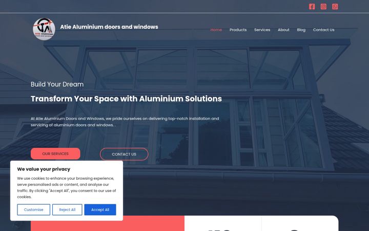 Screenshot of atiealuminium.com