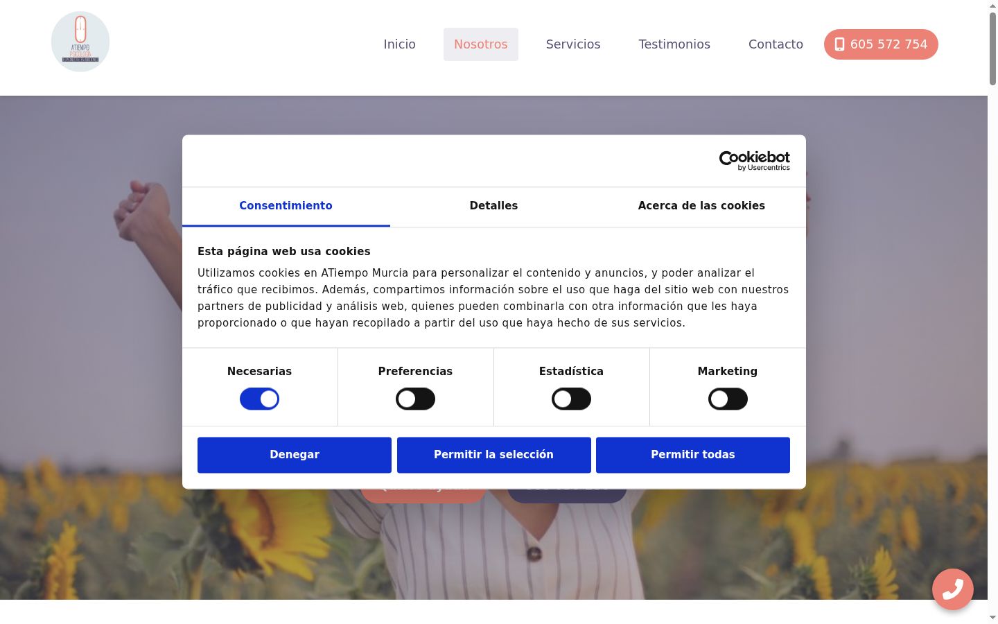 Capture d'écran de la bannière de consentement affichée avant toute interaction