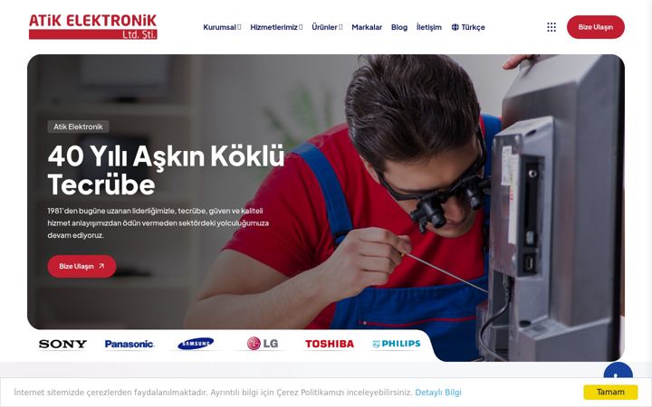 Screenshot of atikelektronik.com.tr