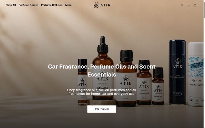 Screenshot of atikperfumes.com