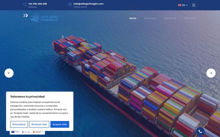 Snímek obrazovky atilogicfreight.com
