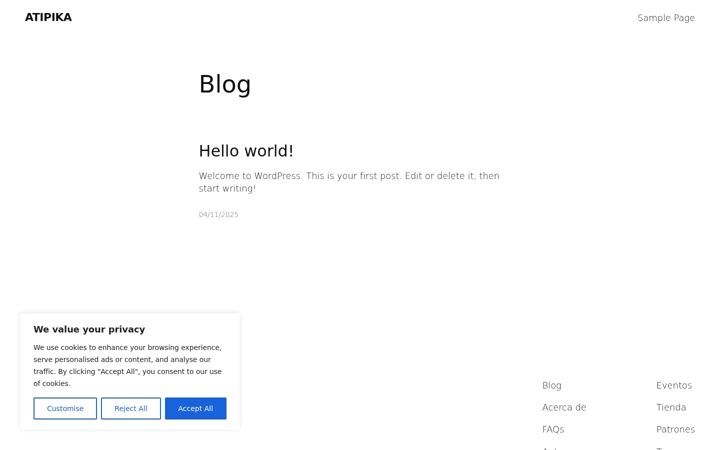 Screenshot of atipika.net