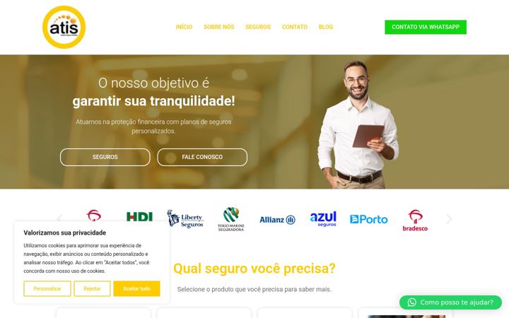 Screenshot of atisseguros.com.br