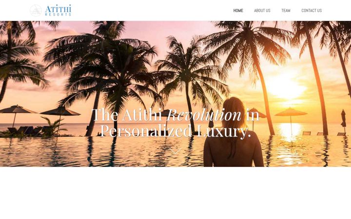Screenshot of atithiresorts.com
