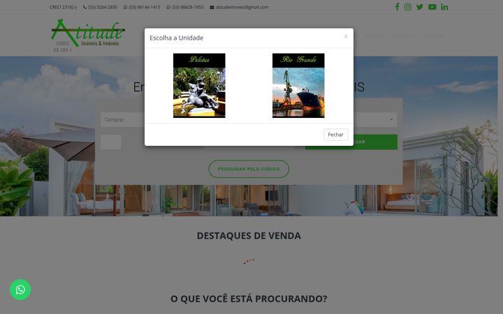 Screenshot of atitudeimoveisrg.com.br
