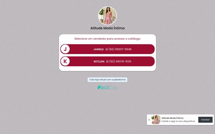 Screenshot of atitudemodaintima.com.br