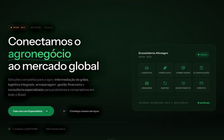 Screenshot von ativaagro.com.br