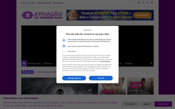 Screenshot of ativacao3olho.com.br