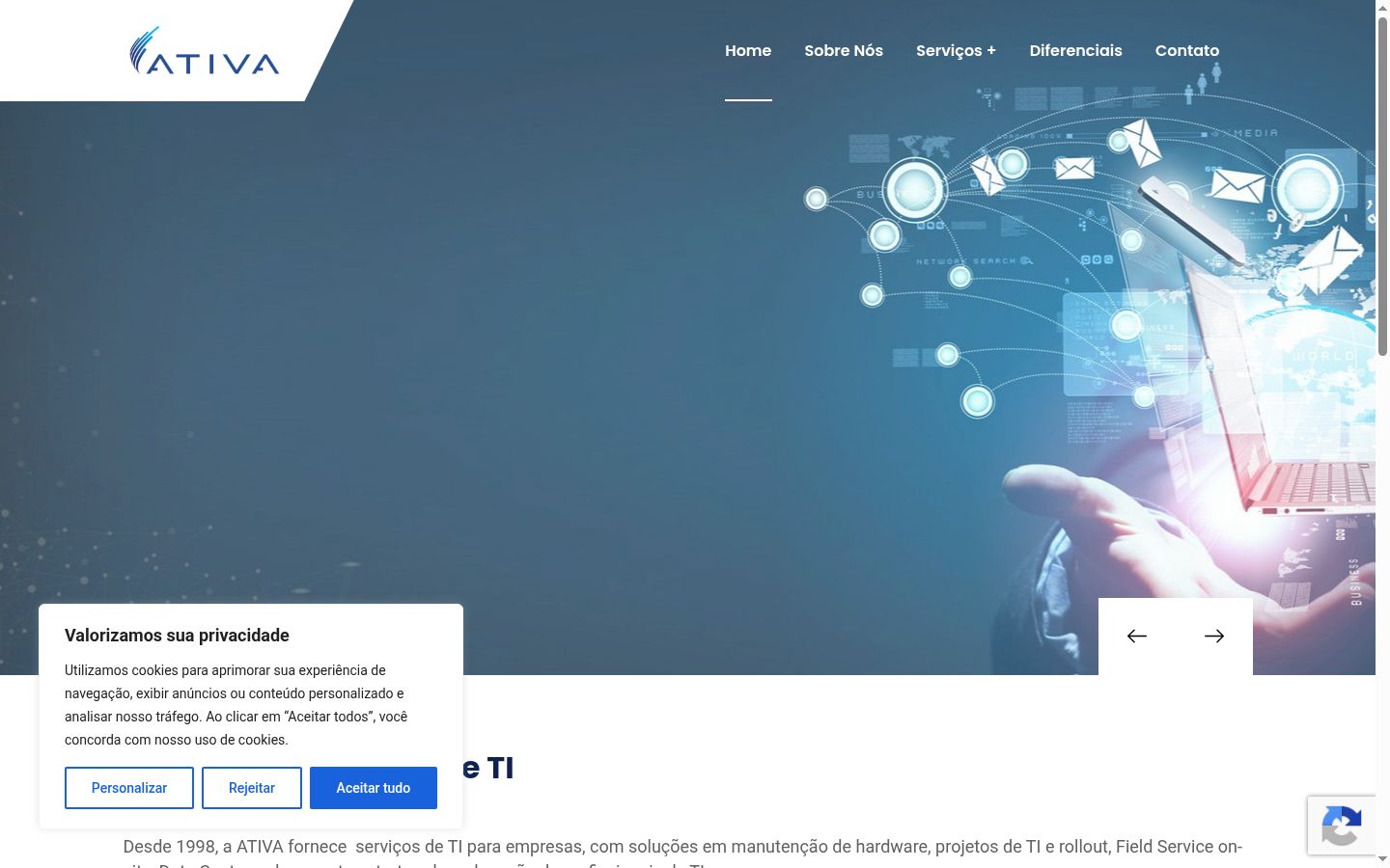 Screenshot of the consent banner shown before any interaction