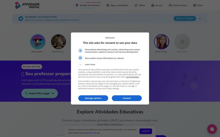 Screenshot of atividade.digital