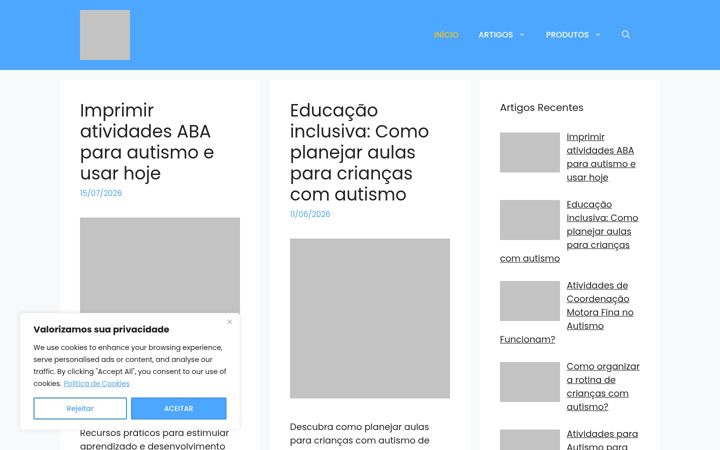 Screenshot of atividadesparaautismo.com.br
