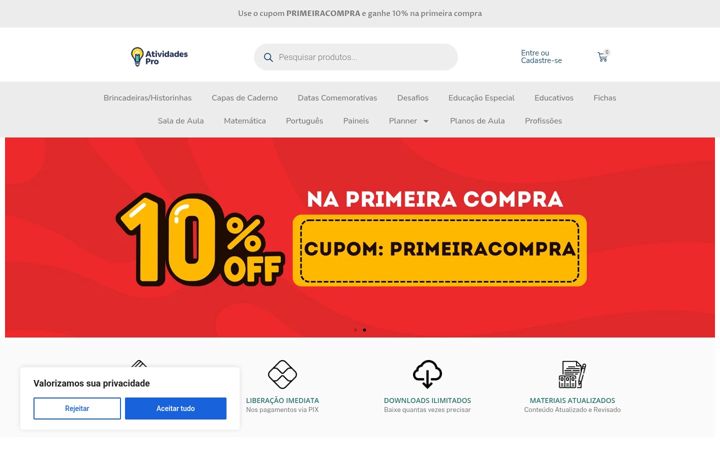 Screenshot of atividadespro.com.br