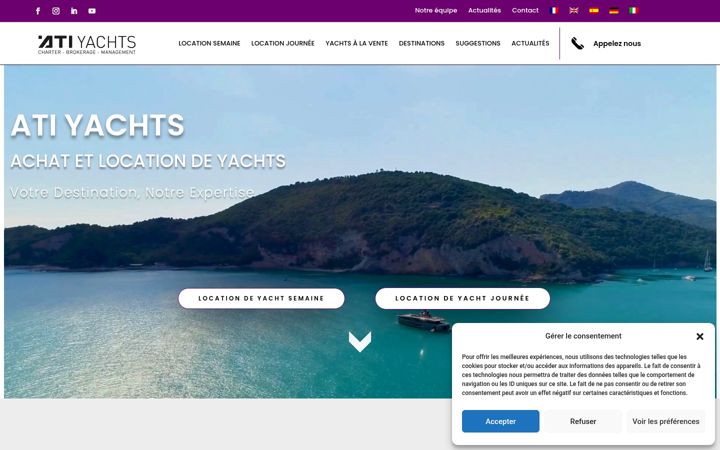 Screenshot of atiyachts.com