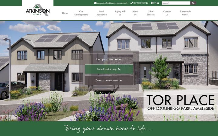 Screenshot of atkinson-homes.co.uk