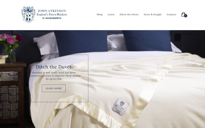 Screenshot of atkinsonblankets.co.uk