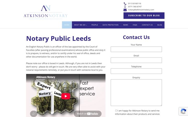 Ekrānuzņēmums no atkinsonnotary.com