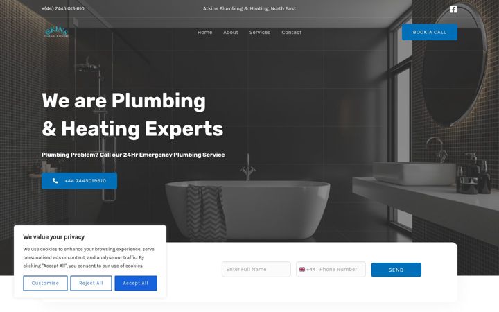 Screenshot of atkinsplumbing.co.uk