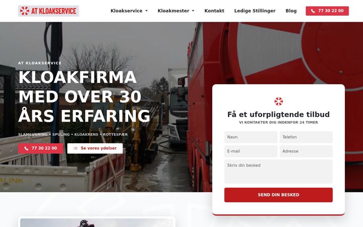 Screenshot of atkloakservice.dk
