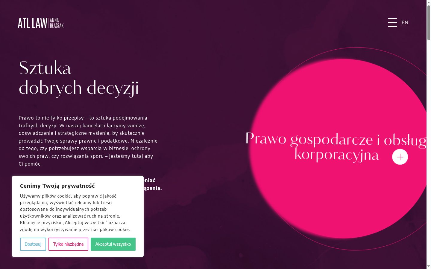 Zrzut ekranu banera zgody wyświetlanego przed jakąkolwiek interakcją