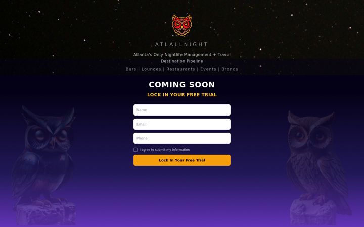 Screenshot of atlallnight.com