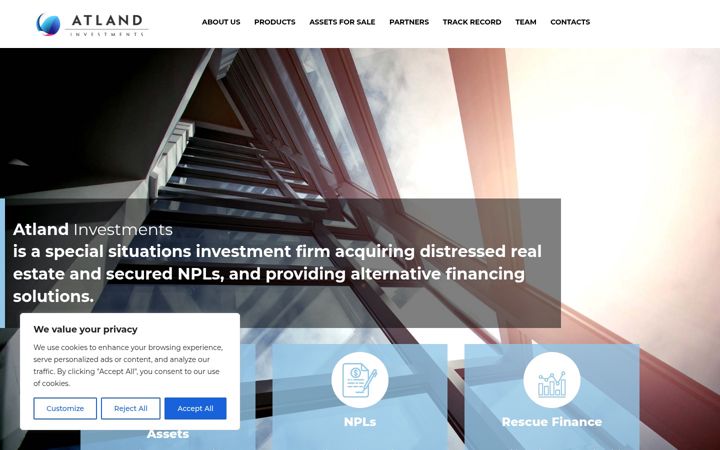Zrzut ekranu atland-investments.com