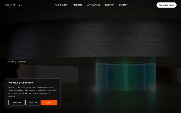 Screenshot of atlant3d.com