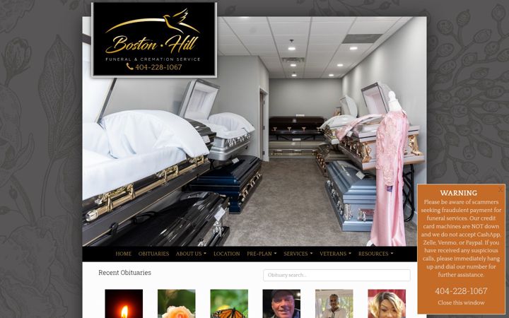 Screenshot of atlantafuneralhome.com