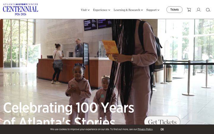 Screenshot of atlantahistorycenter.com