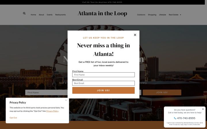 Screenshot of atlantaintheloop.com