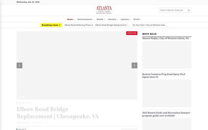 Screenshot of atlantatodaynews.com