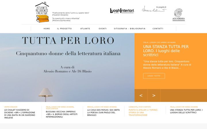 Screenshot of atlante-residenze-creative.org