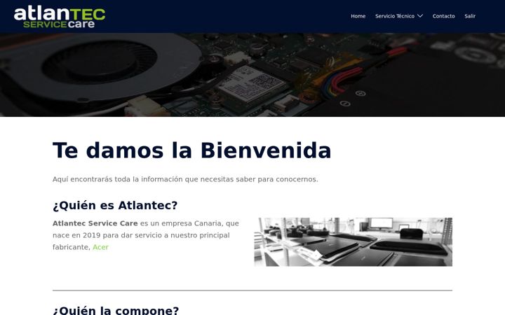 Zrzut ekranu atlantecservice.es