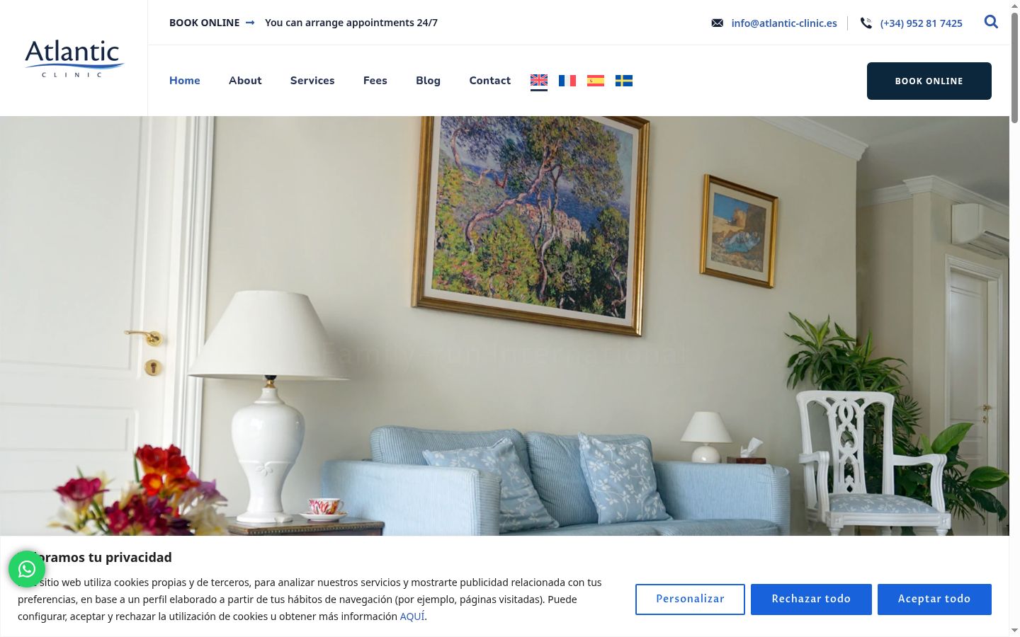 Skärmbild av samtyckesbannern som visades före någon interaktion