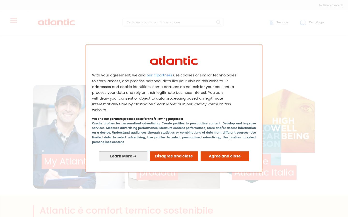 Capture d'écran de la bannière de consentement affichée avant toute interaction