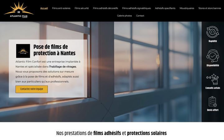 Snimka zaslona za atlantic-film-confort.fr