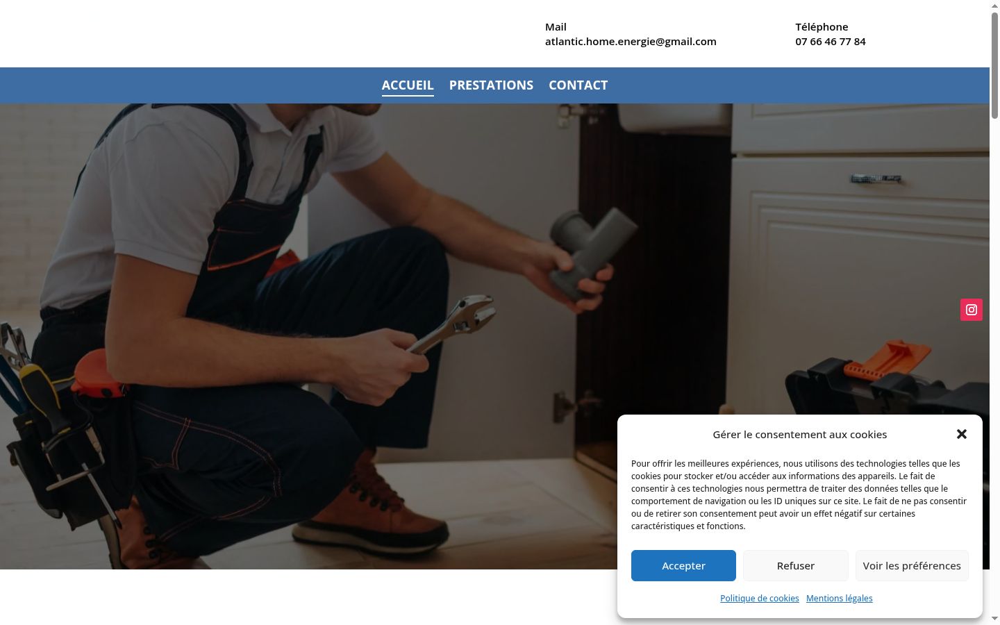 Screenshot of the consent banner shown before any interaction