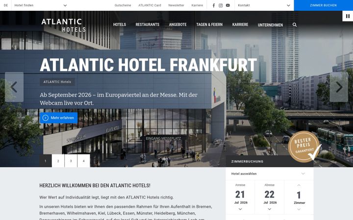 Screenshot of atlantic-hotels.de