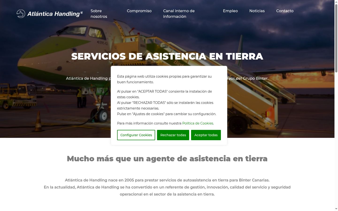 Screenshot del banner di consenso mostrato prima di qualsiasi interazione