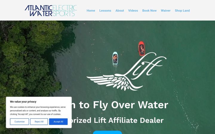 Screenshot of atlanticelectricwatersports.com