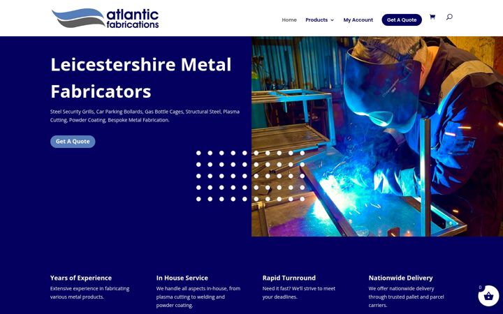 Kuvakaappaus sivustosta atlanticfabrications.co.uk