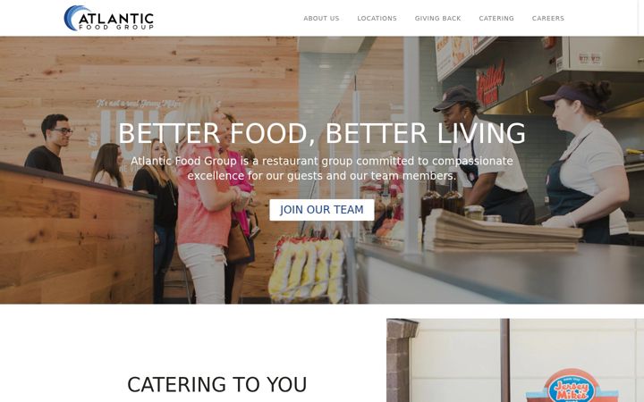 Kuvakaappaus sivustosta atlanticfoodgroup.com