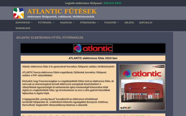 Kuvakaappaus sivustosta atlanticfutes.hu