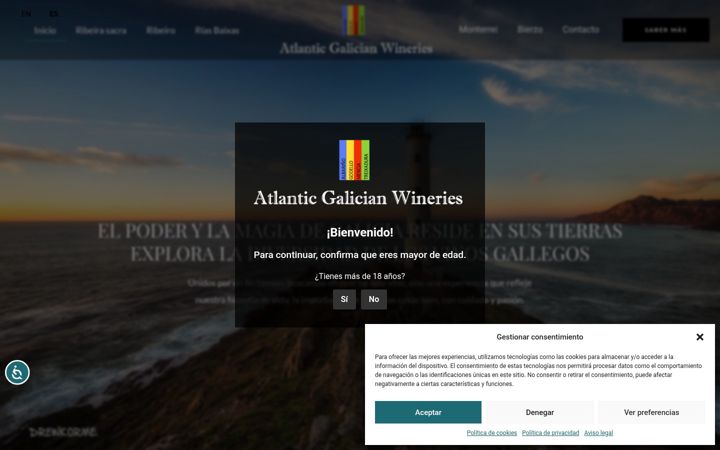 Skjermbilde av atlanticgalicianwineries.com