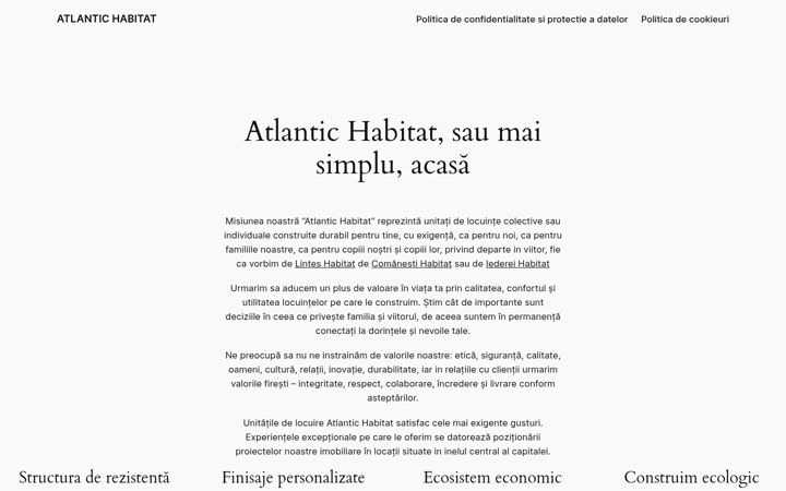 Screenshot of atlantichabitat.ro