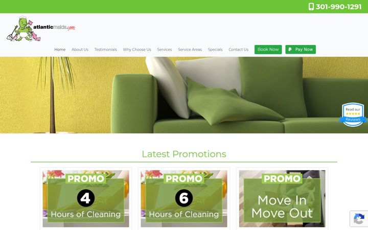 Screenshot of atlanticmaids.com