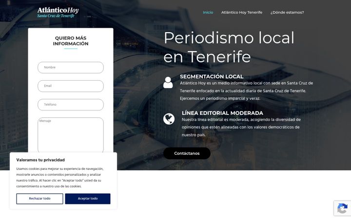 Екранна снимка на atlanticohoytenerife.com